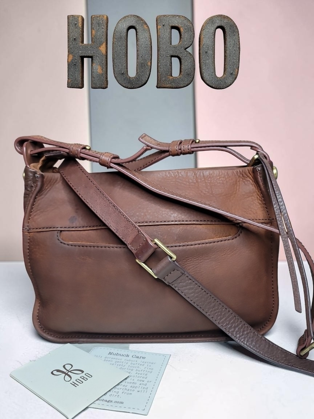 Hobo Brown Nubuck Crossbody Bag - Good Condition
